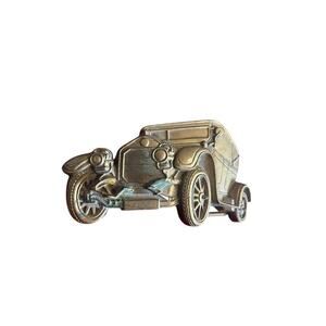 VINTAGE 1978 SOLID BRASS BARON BELT BUCKLE Old Car Vehicle - 605g